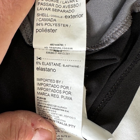 Puma Kid's Gray/Black 1/4 Zip Long Sleeve Performance Pullover Size Large Active - Picture 10 of 15